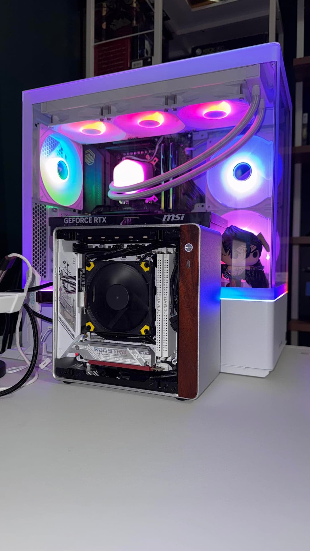 Tiny silver and walnut small-form-factor client PC